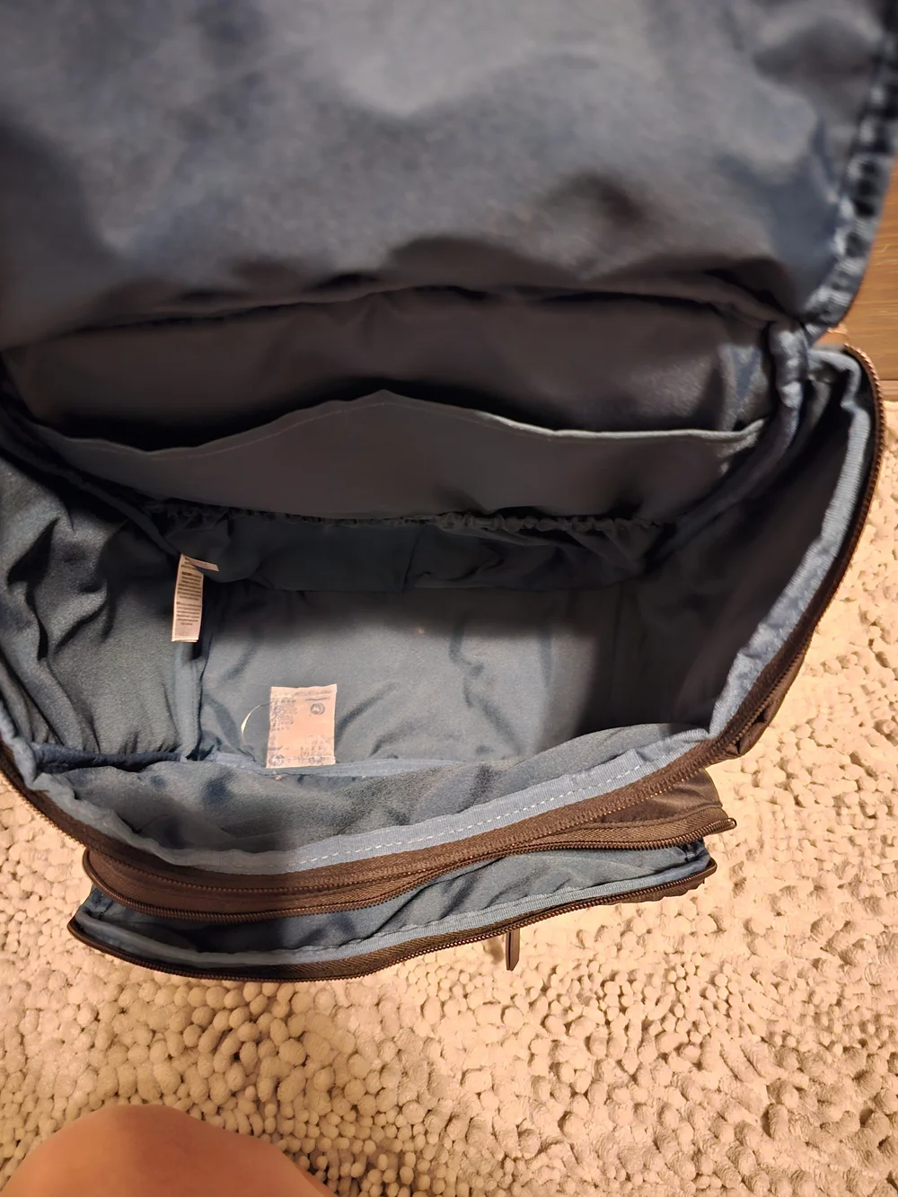 Skip Hop Black Quilted Baby Bag Backpack with Blue Interior